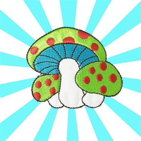 Mushroom Iron On Patch Applique Etsy Uk