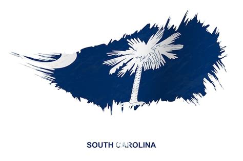 Flagge Des Staates South Carolina Im Grunge Stil Mit Welleneffekt