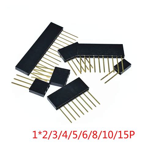 Pcs Mm Single Row Female Long Pins Mm Breakaway Pcb Board Pin