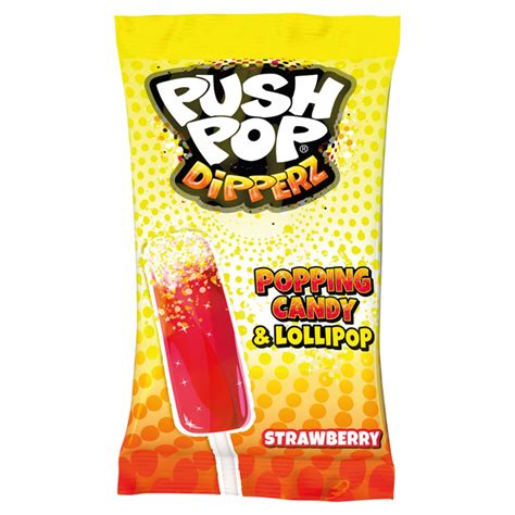 Push Pop Dipperz Popping Candy And Lollipop Strawberry 12g Bb Foodservice