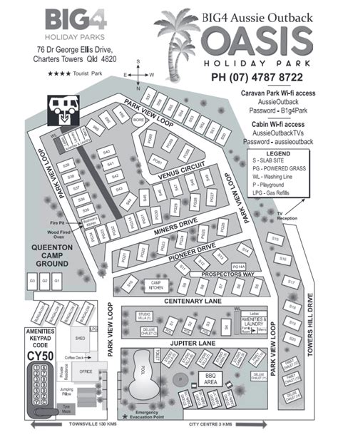 Park Map | Big4 Outback Oasis Holiday Park