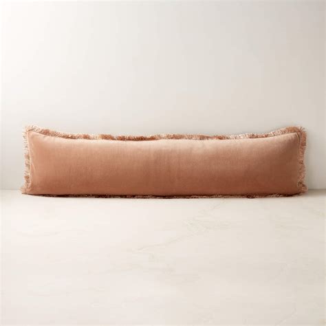 Bettie Light Brown Velvet Lumbar Pillow With Feather Down Insert