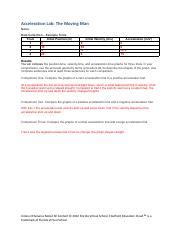 Worksheet 02 03b 3 Pdf Acceleration Lab The Moving Man Name Data