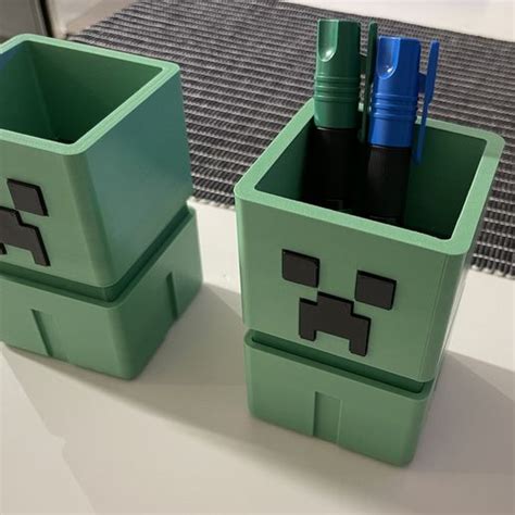 Stl Datei Minecraft Creeper Stifthalter Herunterladen • 3d Druckbares Design ・ Cults