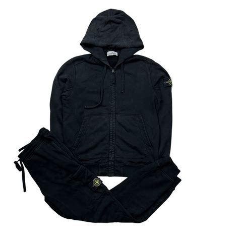 Stone Island 2018 Black Tracksuit Set Large Mats Island