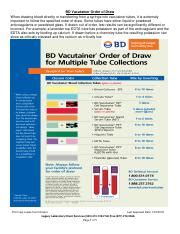 BD Vacutainer Order Of Draw Pdf BD Vacutainer Order Of Draw When