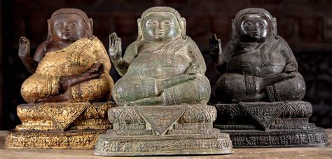 Thai Brass Fat And Happy Of Wealth Songachai Statue In Vitarka Mudra Of Teaching The Dharma 12