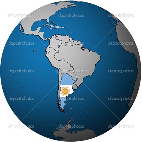 Bandeira Argentina No Mapa Do Globo Fotos Imagens De Michal812 13825222