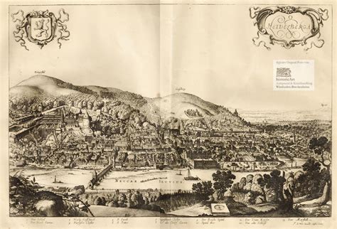 Heidelberga Prächtige Ansicht von Heidelberg über den Neckar