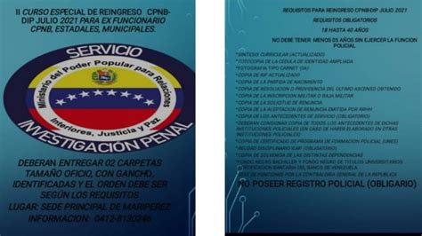 ¡el Cpnb Llama A Consignar Documentos Ii Curso Especial De Reingreso