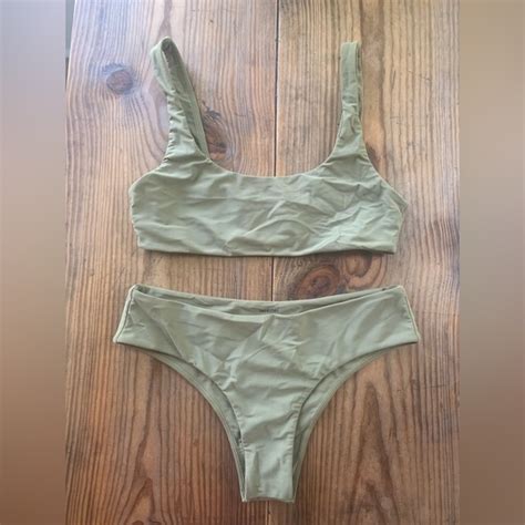 Mikoh Swim Mikoh Green Bikini Wailua Top Medium Bondi 2 Bottoms Large In Color Seagrass