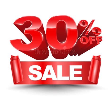 Vector 3d 30 Percent Off Red Stock Vector Illustration Of Promotion