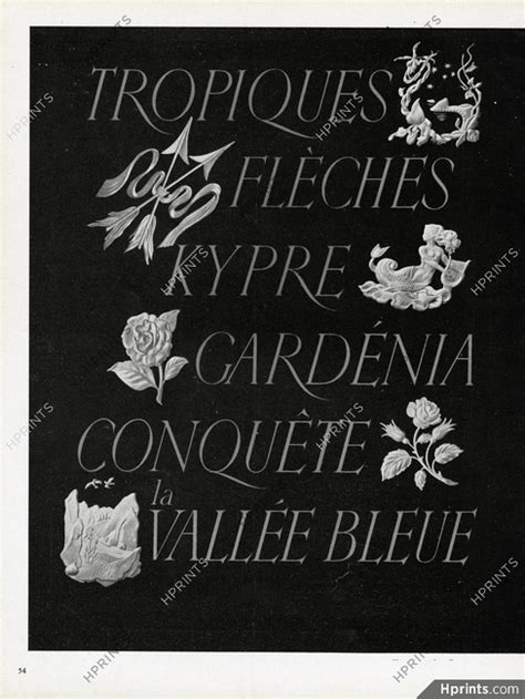 Lancôme Perfumes 1946 Tropique Flèches Kypre Gardénia