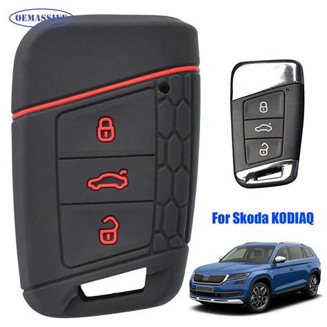 OEMASSIVE 3 Button Silicone Car Key Case Cover For VW PASSAT B8 Skoda