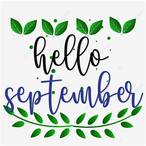 Hello September Clipart Vector Hello September Welcome Autumn With