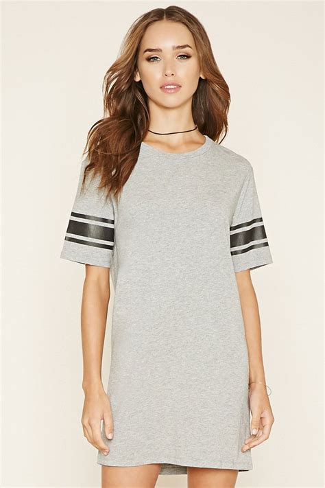 Varsity Striped T Shirt Dress Striped T Shirt Dress Short Sleeve