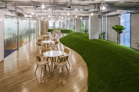 Green Office Space By 07beach Simulates Park To Promote Productivity