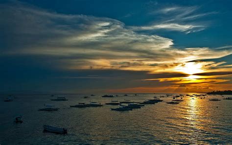 Nature Sunset Sky Sea Twilight Boats Dusk Hd Wallpaper Pxfuel