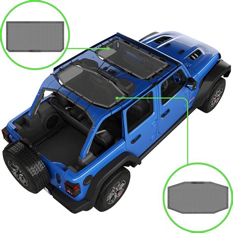 Buy Alien Sunshade Jeep Wrangler JLU 2018 2021 Front Rear Mesh