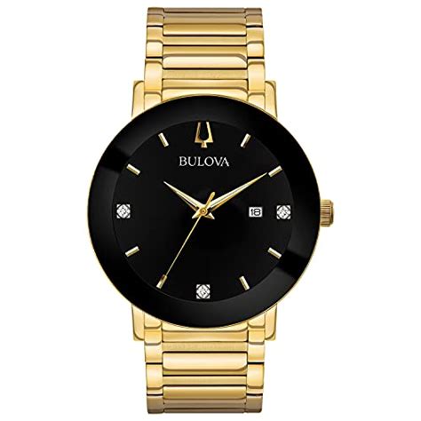 Bulova Men S Modern Gold Tone Stainless Steel Hand Calendar Date