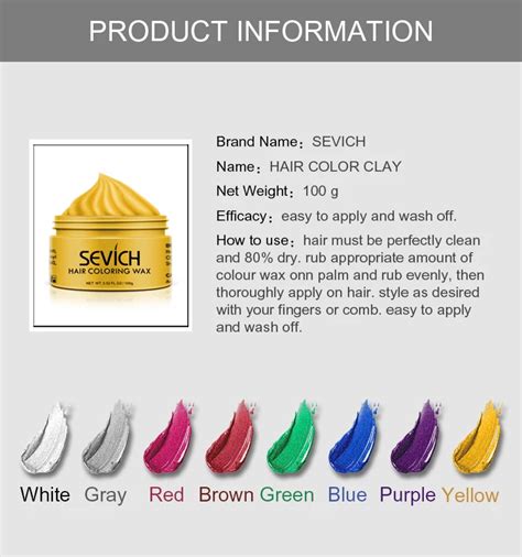 5 Colors Temporary Hair Dye Wax Natural Matte Hairstyle Hair Coloring Wax - Buy Temporary Hair ...