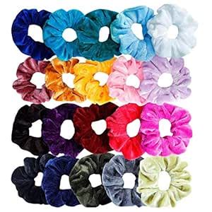 Sinwind 20 Stück Scrunchies Haargummis Samt elastische Haargummis