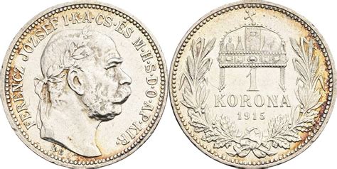 Österreich Kaiser Franz Joseph I 1 Korona 1915 KB Kremnitz VF VF