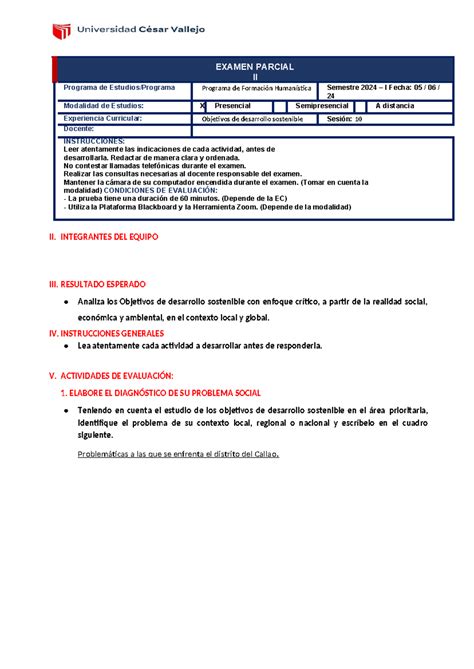 Examen Parcial II Grupo 06 EXAMEN PARCIAL II Programa De Estudios