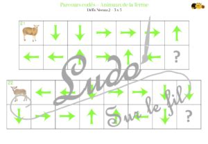 Suis les parcours codés Animaux de la ferme Ludo Sur Le Fil