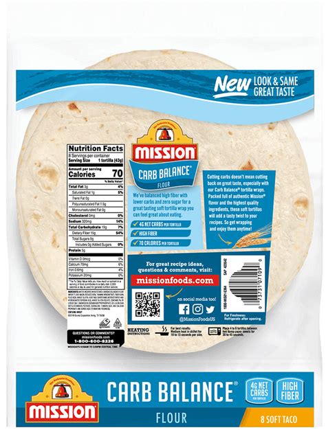 Carb Balance Flour Tortillas Mission 8 Tortilla Wraps