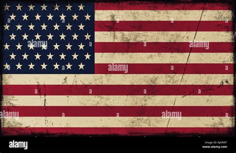 Vintage old flag of America. Art texture painted Usa national flag ...