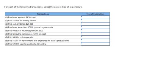 Solved For Each Of The Following Transactions Select The Chegg