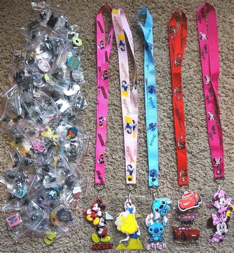 Disney World Pin Trading Lot Lanyard Starter Princess Minnie Mickey W