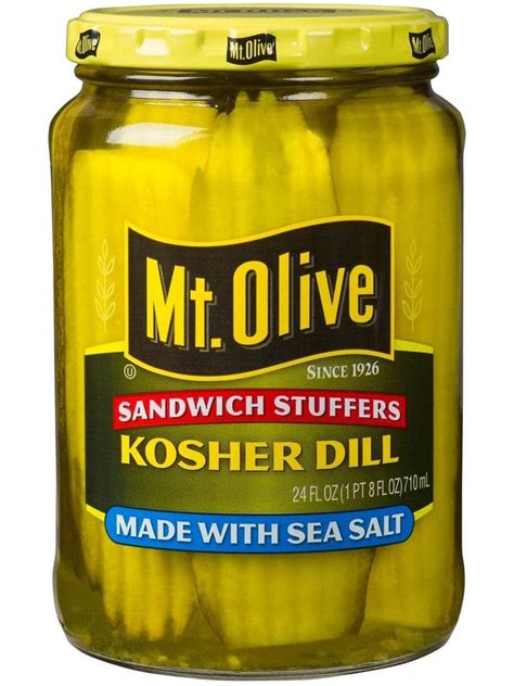 Kosher Dill Sandwich Stuffers with Sea Salt - Mt Olive Pickles