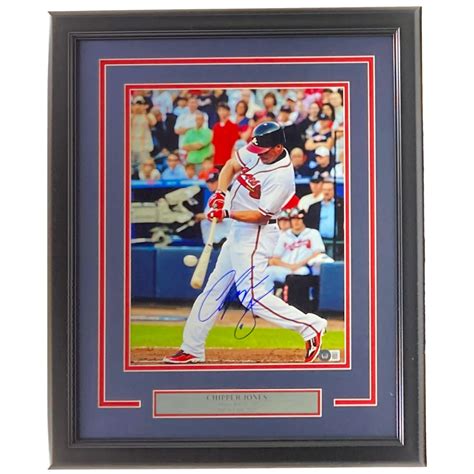 Chipper Jones Signed Braves X Custom Framed Photo Display Beckett