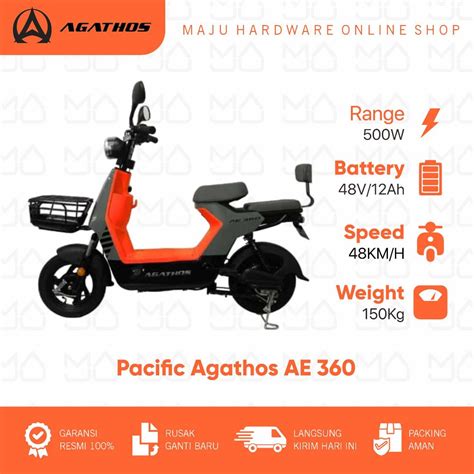 Jual Sepeda Listrik Pacific Agathos AE 360 500WATT 48V 12AH Garansi