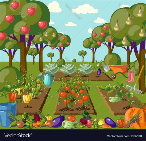 Garden Royalty Free Vector Image Vectorstock