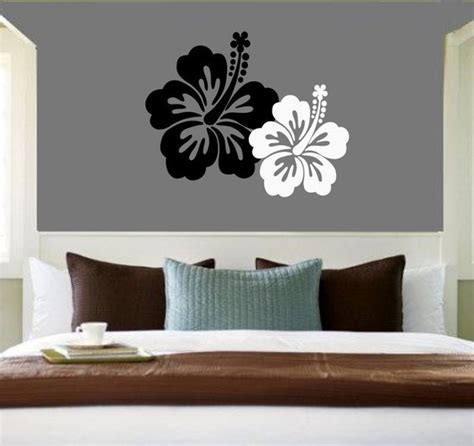 Items Similar To Hawaiian Tropical Hibiscus Flowers Vinyl Wall Art