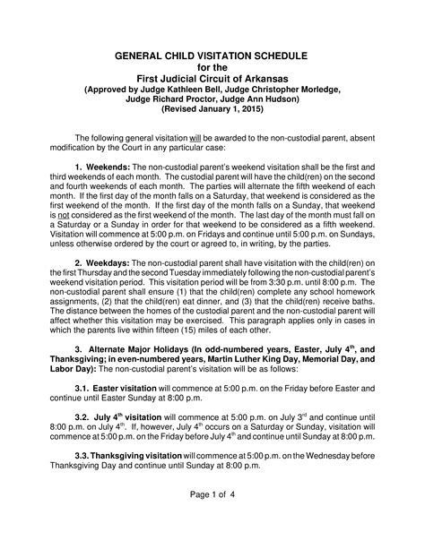 Child Visitation Schedule Examples at William Wickens blog