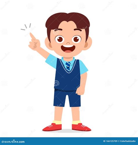 Feliz Chico Lindo Listo Para Ir A La Escuela Ilustración Del Vector