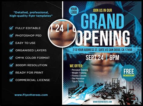 Grand Opening Gym Flyer 1 FlyerHeroes