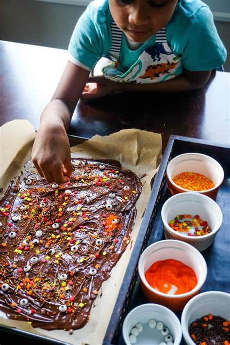 Halloween Dark Chocolate Bark Cooking Curries