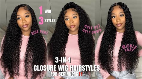 Beginner Friendly Hairstyles On X Closure Wig Install Curly Hair