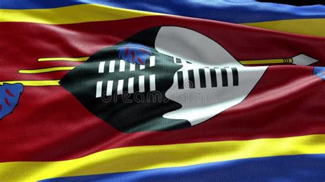 Eswatini Swaziland Flag Video Waving In Wind Eswatini Swaziland