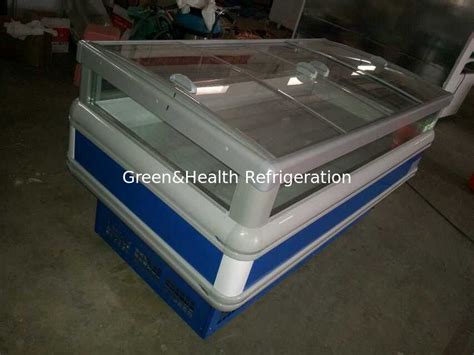 1000L Supermarket Island Freezer Open Top R22 R404a With Singal Side