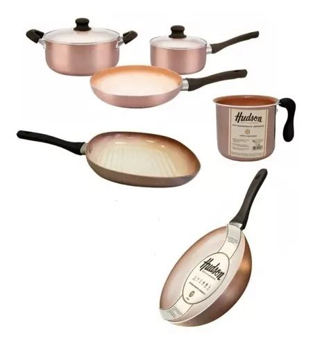 Set 6 Pz Olla Cacerola Bifera Wok Jarro Cerámica Hudson Bz3