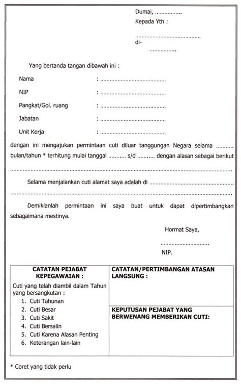 Contoh Format Surat Izin Cuti Sakit Kumpulan Contoh Surat Dan Soal