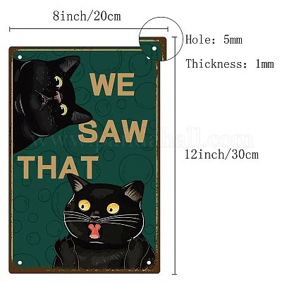 Wholesale Creatcabin Black Cat Metal Tin Sign We Saw That Signs Vintage