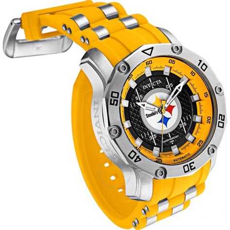 Invicta Nfl Pittsburgh Steelers Automatic Black Dial Mens Watch 32031