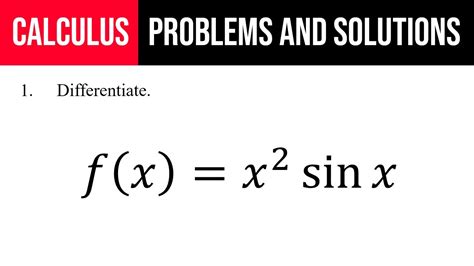 1 Differentiate F X X 2 Sinx YouTube